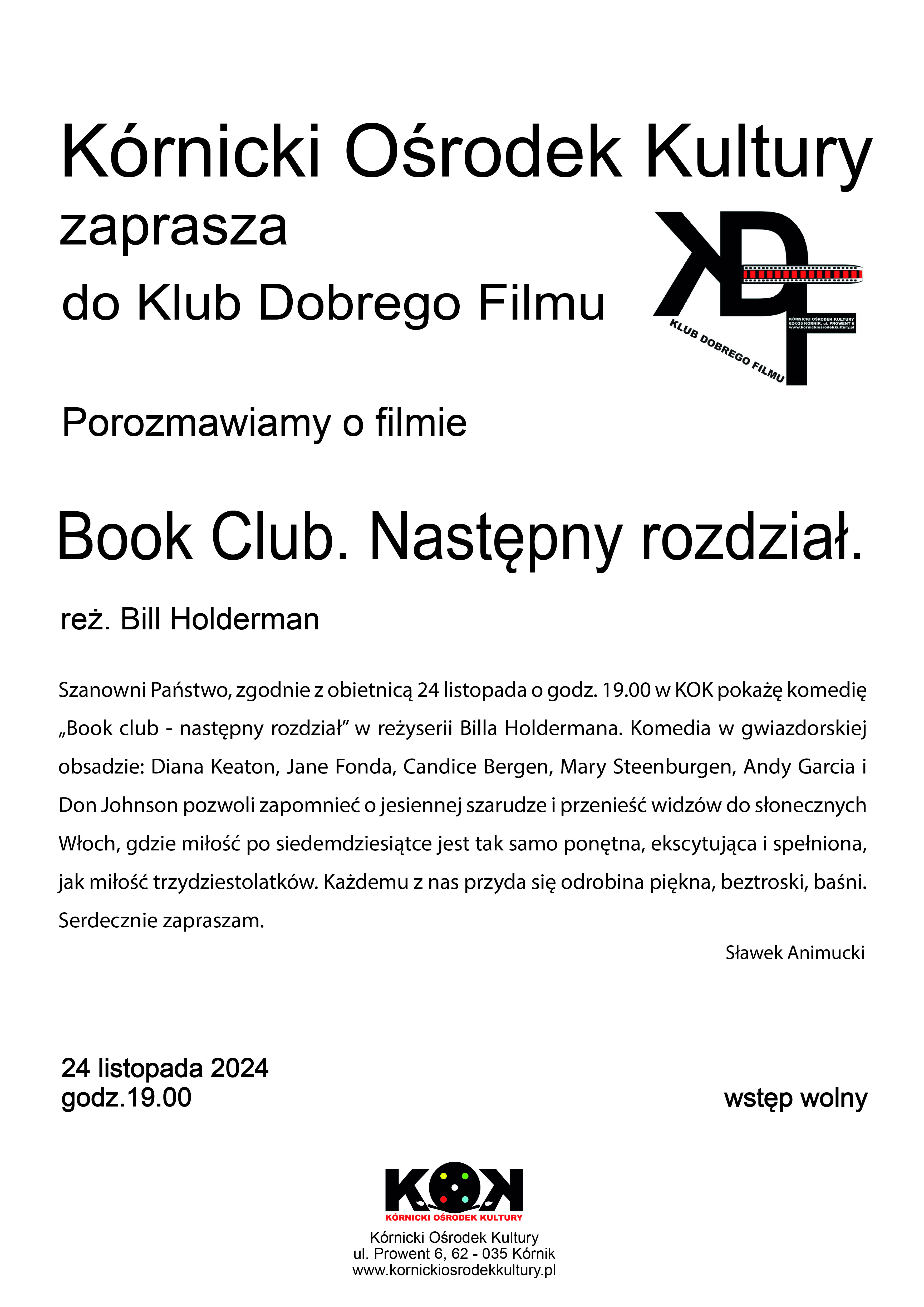 Czarne litery na białym tle. W górnej części logo.