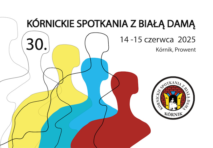W tle kolorowe zarysy kobiet. U góry czarny napis. Po prawej stronie okrągłe kolorowe logo