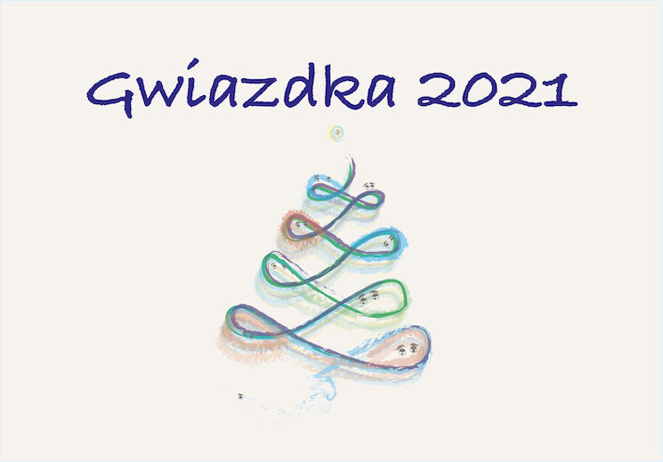 Choinka na żółtym tle